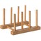 Set of 2 Bamboo Wooden Dish Drainer Rack, Plate Rack, And Drying Drainer